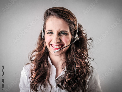 Photo: smiling operator smiling operator