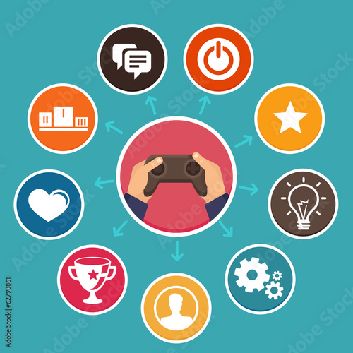 Vector: Vector gamification concept in flat style Vector gamification concept in flat style