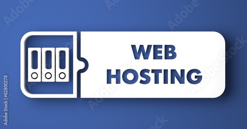 Illustration: Web Hosting on Blue in Flat Design Style. Web Hosting on Blue in Flat Design Style.
