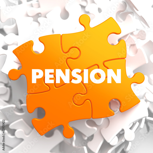 Illustration: Pension on Orange Puzzle. Pension on Orange Puzzle.