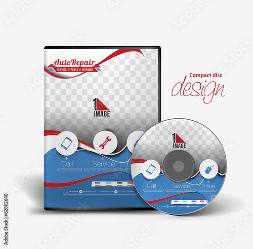 Vector: Auto Rapair DVD Case and Disc Vector Design Auto Rapair DVD Case and Disc Vector Design