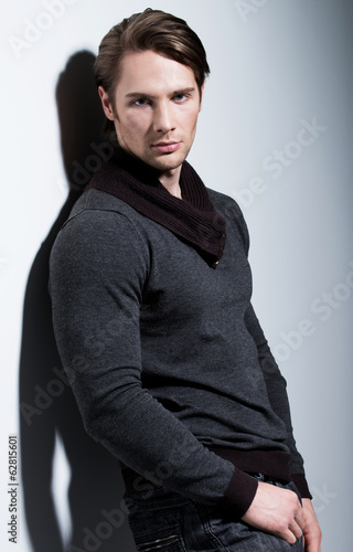 Photo: Portrait of young man in casual. Portrait of young man in casual.
