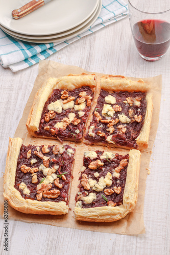 Photo: Rustic red onion and brie cheese tart Rustic red onion and brie cheese tart