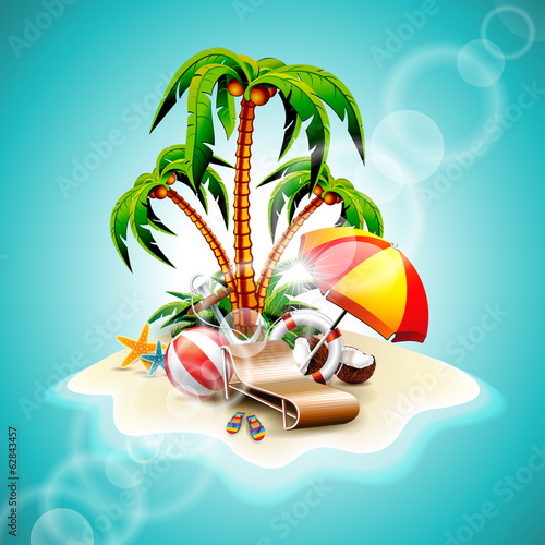 Vector: Vector illustration on a summer holiday theme Vector illustration on a summer holiday theme
