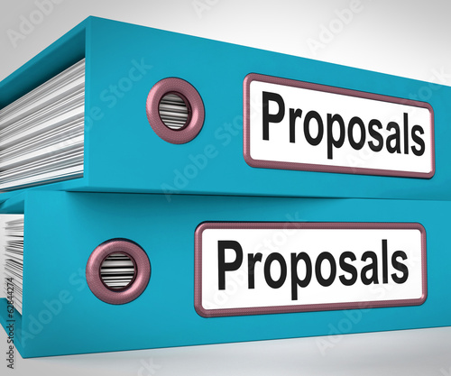 Illustration: Proposals Folders Mean Suggesting Business Plan Or Project Proposals Folders Mean Suggesting Business Plan Or Project