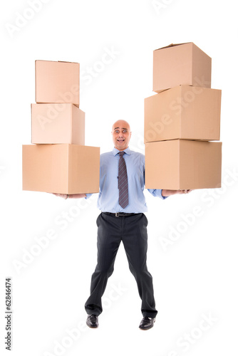 Photo: Businessman with boxes Businessman with boxes
