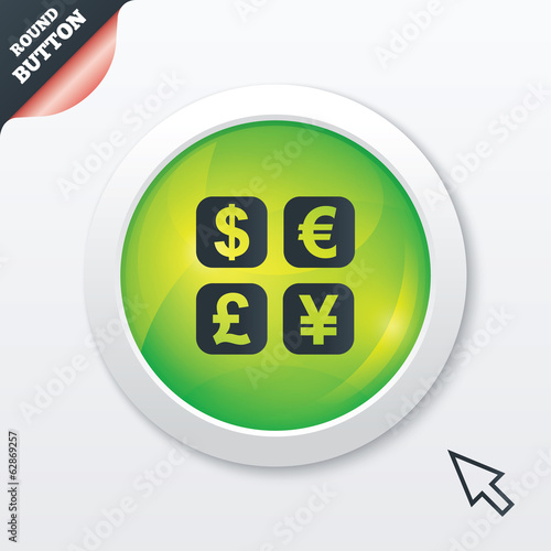 Illustration: Currency exchange sign icon. Currency converter Currency exchange sign icon. Currency converter