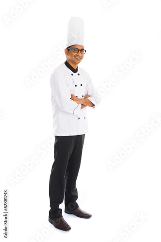 Photo: indian male chef isolated on white background indian male chef isolated on white background