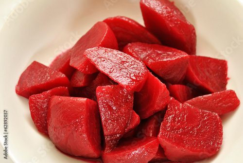 Photo: Healthy Cut Beets in a White Bowl Healthy Cut Beets in a White Bowl