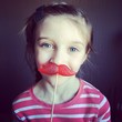 girl with candy moustache girl with candy moustache