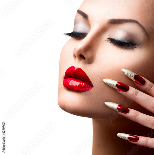 Photo: Fashion Beauty Model Girl. Manicure and Make-up Fashion Beauty Model Girl. Manicure and Make-up