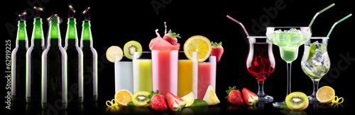 Photo: Collection of different images alcohol isolated Collection of different images alcohol isolated