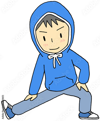 Illustration: パーカー男性 準備運動 パーカー男性 準備運動