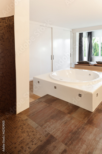 Photo: interiors of a modern house, bathroom interiors of a modern house, bathroom