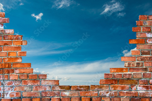 brick wall with hole