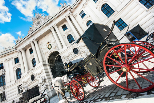 Photo: Fiaker carriages at Hofburg Palace in Vienna, Austria Fiaker carriages at Hofburg Palace in Vienna, Austria