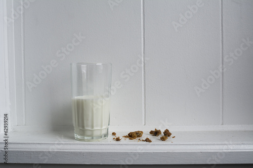 Photo: Milk and Crumbled Cookies Milk and Crumbled Cookies