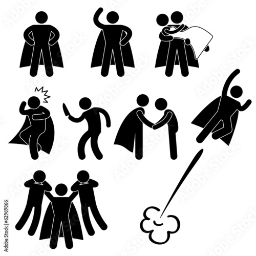 Vector: Superhero Hero Stick Figure Pictogram Icon Superhero Hero Stick Figure Pictogram Icon