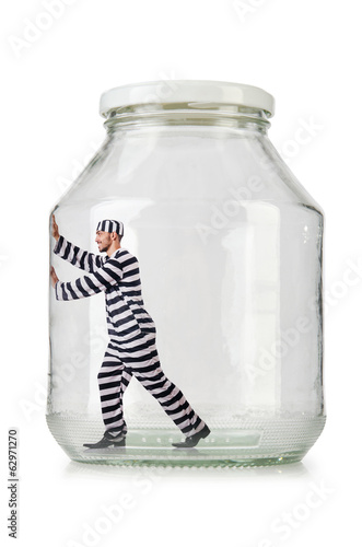 Photo: Glass empty jar isolated on white Glass empty jar isolated on white
