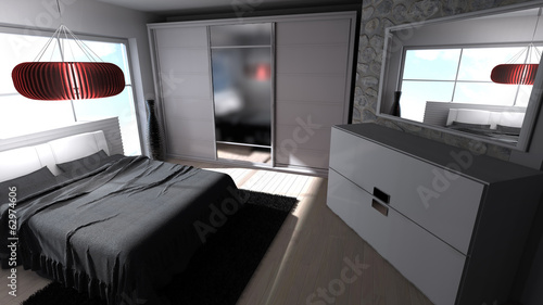 Illustration: Schlafzimmer - modern Schlafzimmer - modern
