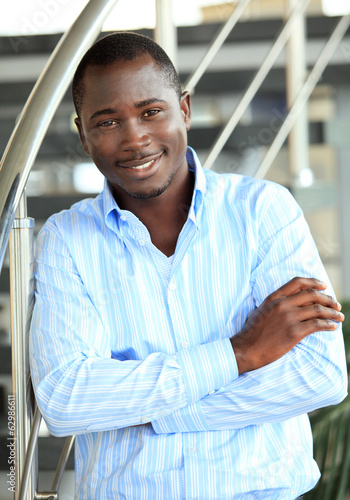 Photo: peaceful african american businessman in office peaceful african american businessman in office