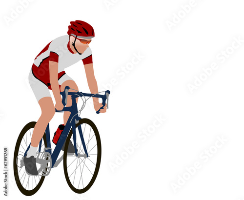 Vector: racing bicyclist illustration - vector racing bicyclist illustration - vector