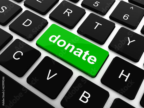Illustration: donate key word on computer keyboard donate key word on computer keyboard