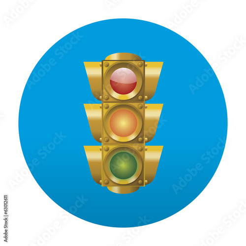 Illustration: Etiqueta tipo app redonda azul semaforo Etiqueta tipo app redonda azul semaforo