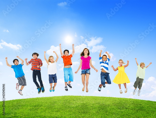 Photo: Group of Diverse Multi-Ethinc Children Jumping Group of Diverse Multi-Ethinc Children Jumping