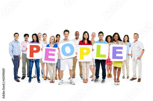 Photo: Colorful Diverse People Holding the Word "PEOPLE" Colorful Diverse People Holding the Word "PEOPLE"