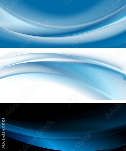 Vector: Bright blue banners Bright blue banners