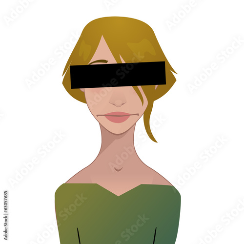 Vector: censured girl censured girl