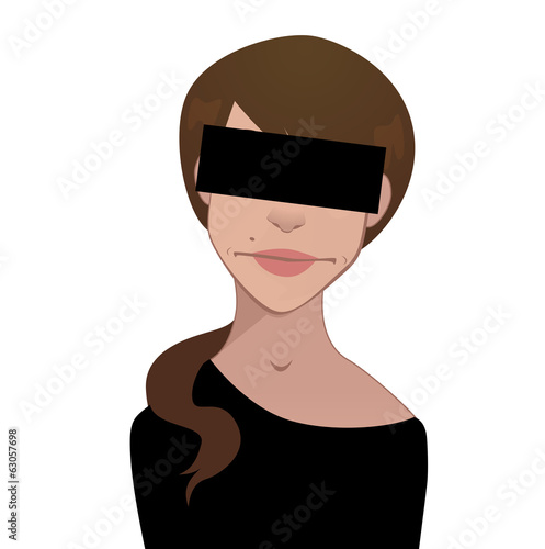 Vector: censured girl censured girl