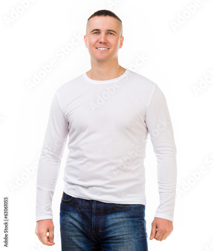 Photo: man in a white shirt with long sleeves man in a white shirt with long sleeves
