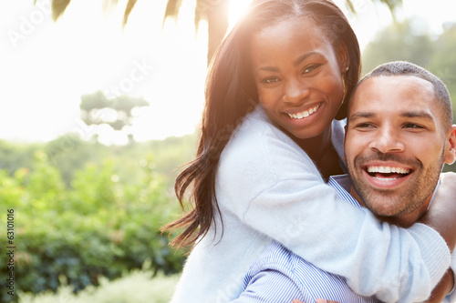 Photo: Portrait Of Loving African American Couple In Countryside Portrait Of Loving African American Couple In Countryside