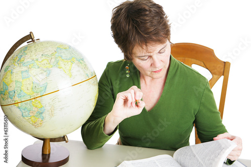 Photo: Mature Student or Teacher Studying Mature Student or Teacher Studying
