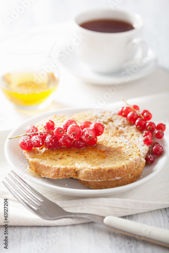 Photo: french toast with redcurrant and honey for breakfast french toast with redcurrant and honey for breakfast