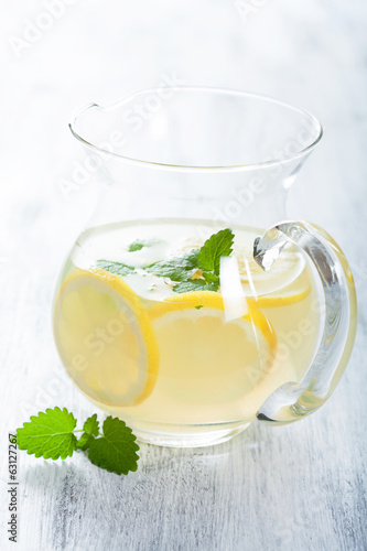 Photo: fresh lemonade in jar fresh lemonade in jar