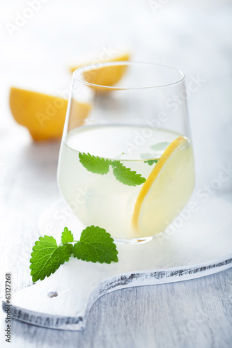Photo: fresh lemonade in glass fresh lemonade in glass