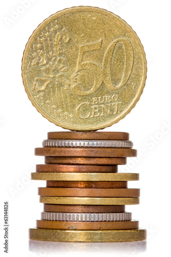 Photo: Vertically stacked coins Vertically stacked coins