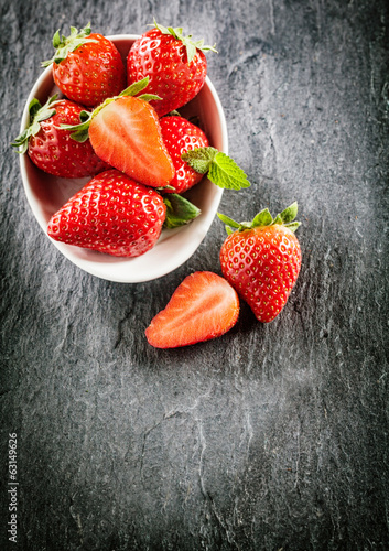 Photo: Serving of sweet succulent strawberries Serving of sweet succulent strawberries