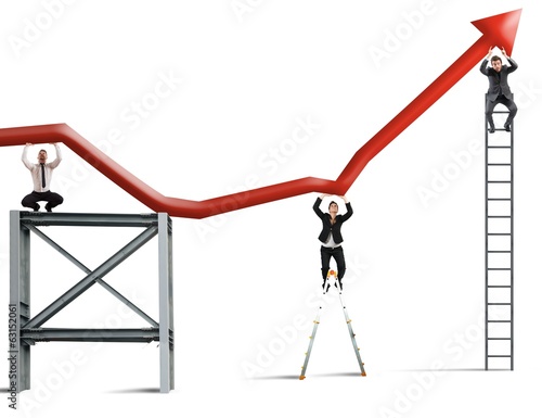 Photo: Team works to improve the business profit Team works to improve the business profit