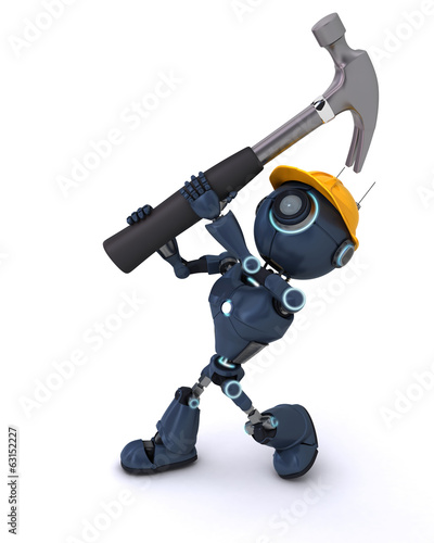 Illustration: Android with hammer Android with hammer
