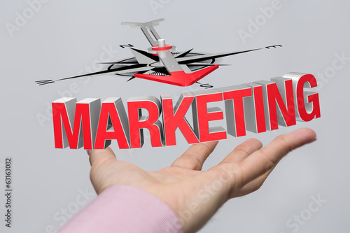 Photo: marketing word hand marketing word hand