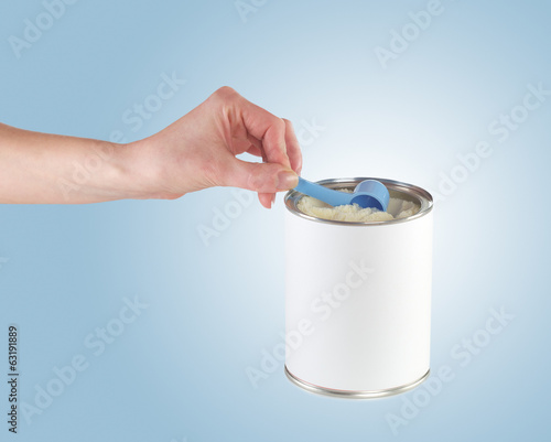 Photo: Powdered milk dairy food for baby. Powdered milk dairy food for baby.