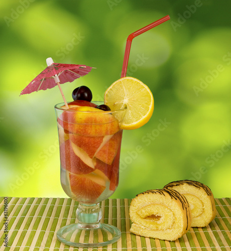 Photo: image of drink on a green background image of drink on a green background
