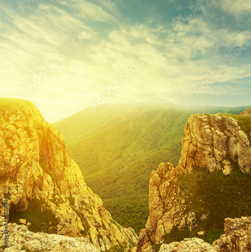 Photo: mountain canyon at the sunset mountain canyon at the sunset