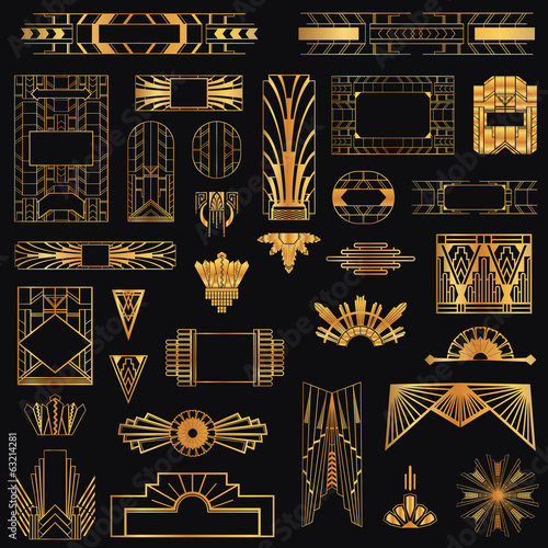 Vector: Art Deco Vintage Frames and Design Elements - in vector Art Deco Vintage Frames and Design Elements - in vector