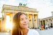 Berlin people - woman at Brandenburg Gate Berlin people - woman at Brandenburg Gate
