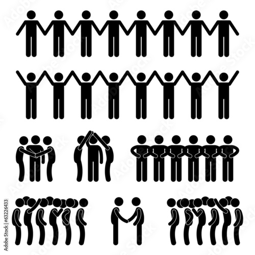 Vector: Man People United Unity Community Holding Hand Man People United Unity Community Holding Hand